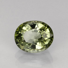 Tourmaline vert naturelle coupe ovale, 1,27 ct, VVS-VS