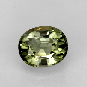 Tourmaline vert naturelle coupe ovale, 1,50 ct, VVS-VS