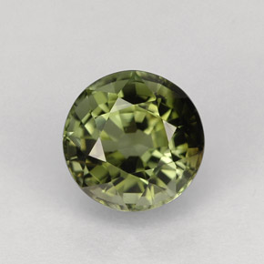 Tourmaline vert naturelle coupe roude, 1,37 ct, VVS-VS