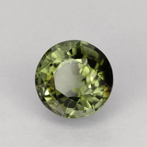 Tourmaline vert naturelle coupe roude, 1,37 ct, VVS-VS
