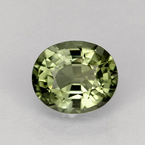 Tourmaline vert naturelle coupe ovale, 1,25 ct, VS