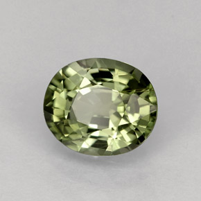 Tourmaline vert naturelle coupe ovale, 1,25 ct, VS