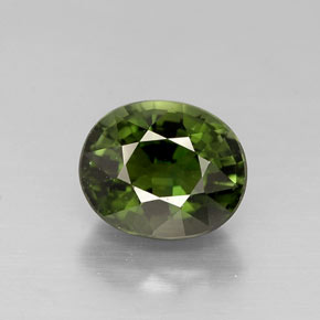 Tourmaline vert naturelle coupe ovale, 1,02 ct, VVS-VS