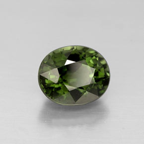 Tourmaline vert naturelle coupe ovale, 1,02 ct, VVS-VS
