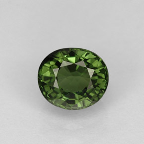 Tourmaline vert naturelle coupe ovale, 1,05 ct, VVS