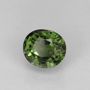 Tourmaline vert naturelle coupe ovale, 1,05 ct, VVS