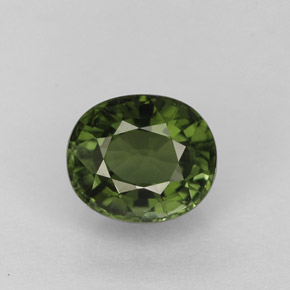 Tourmaline vert naturelle coupe ovale, 1,16 ct, VVS