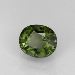 Tourmaline vert naturelle coupe ovale, 1,16 ct, VVS