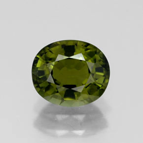 Tourmaline vert naturelle coupe ovale, 1,07 ct, VVS