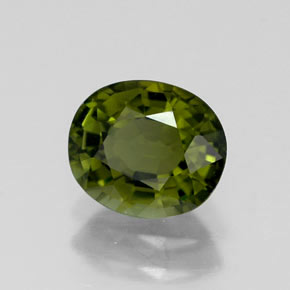 Tourmaline vert naturelle coupe ovale, 1,07 ct, VVS