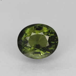 Tourmaline vert naturelle coupe ovale, 1,21 ct, VVS