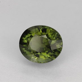 Tourmaline vert naturelle coupe ovale, 1,21 ct, VVS
