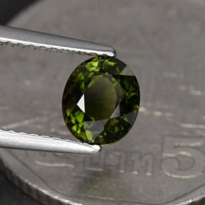 Tourmaline vert naturelle coupe ovale, 1,23 ct, VVS