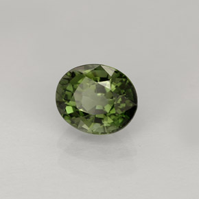 Tourmaline vert naturelle coupe ovale, 1,01 ct, VVS