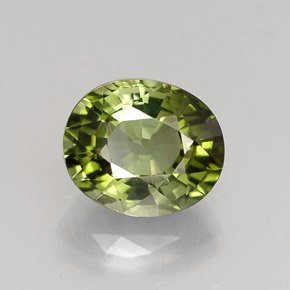 Tourmaline vert naturelle coupe ovale, 1,06 ct, VVS-VS
