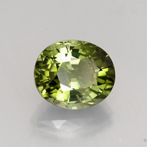 Tourmaline vert naturelle coupe ovale, 1,06 ct, VVS-VS