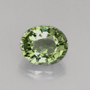 Tourmaline vert naturelle coupe ovale, 0,86 ct, VVS