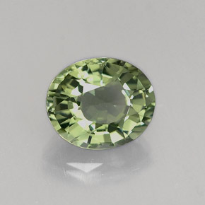 Tourmaline vert naturelle coupe ovale, 0,86 ct, VVS