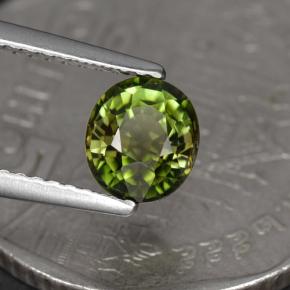 Tourmaline vert naturelle coupe ovale, 1,05 ct, VS