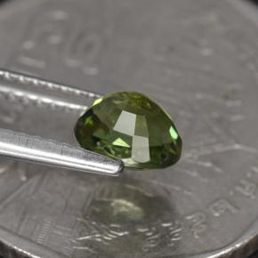 Tourmaline vert naturelle coupe ovale, 1,05 ct, VS