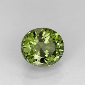 Tourmaline vert naturelle coupe ovale, 1,05 ct, VVS-VS