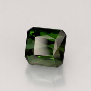 Tourmaline vert naturelle taille émeraude, 2,49 ct, VVS