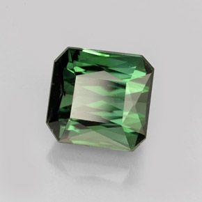 Tourmaline vert naturelle taille émeraude, 2,07 ct, VVS