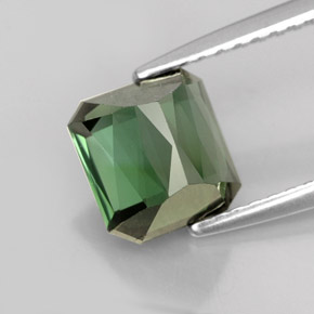 Tourmaline vert naturelle taille émeraude, 2,07 ct, VVS