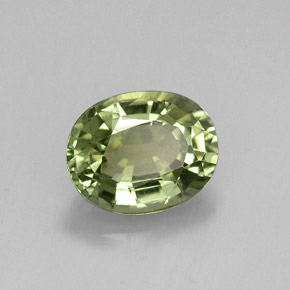 Tourmaline vert naturelle coupe ovale, 1,41 ct, VVS