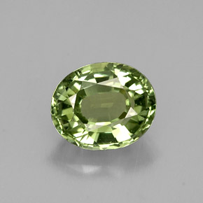 Tourmaline vert naturelle coupe ovale, 1,39 ct, VVS