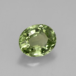 Tourmaline vert naturelle coupe ovale, 1,39 ct, VVS