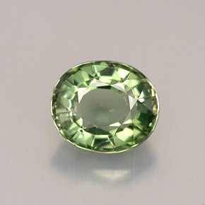 Tourmaline vert naturelle coupe ovale, 1,03 ct, VVS