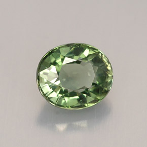 Tourmaline vert naturelle coupe ovale, 1,03 ct, VVS