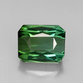 Tourmaline vert naturelle taille émeraude, 1,96 ct, VVS-VS