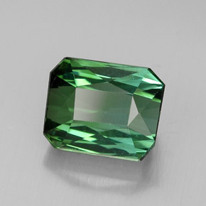 Tourmaline vert naturelle taille émeraude, 1,96 ct, VVS-VS