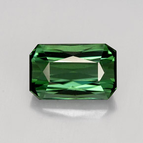 Tourmaline vert naturelle taille émeraude, 1,95 ct, VVS