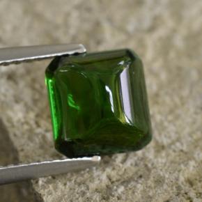 Tourmaline vert naturelle taille émeraude, 2,86 ct, translucide
