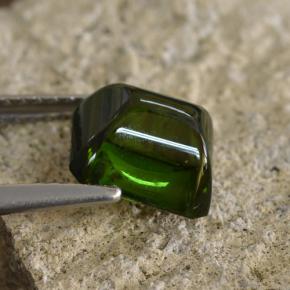 Tourmaline vert naturelle taille émeraude, 2,86 ct, translucide