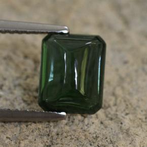 Tourmaline vert naturelle taille émeraude, 2,28 ct, translucide