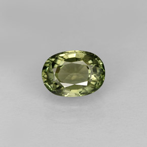 Tourmaline vert naturelle coupe ovale, 0,98 ct, VVS