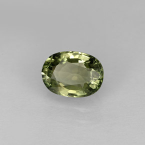 Tourmaline vert naturelle coupe ovale, 0,98 ct, VVS