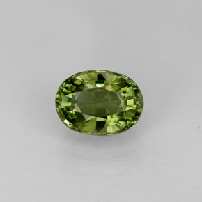 Tourmaline vert naturelle coupe ovale, 1,03 ct, VVS