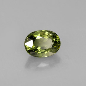 Tourmaline vert naturelle coupe ovale, 1,04 ct, VS