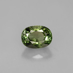 Tourmaline vert naturelle coupe ovale, 1,13 ct, VVS