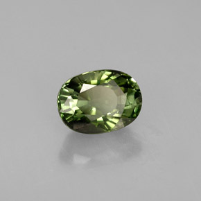 Tourmaline vert naturelle coupe ovale, 1,13 ct, VVS