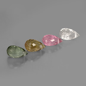 Achetez naturel ct multicolore tourmaline gems, briolette, en provenance mozambique chez gemselect. en stock, livraison internationale!