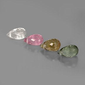 Achetez naturel ct multicolore tourmaline gems, briolette, en provenance mozambique chez gemselect. en stock, livraison internationale!