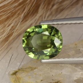 Tourmaline vert naturelle coupe ovale, 1,20 ct, VVS