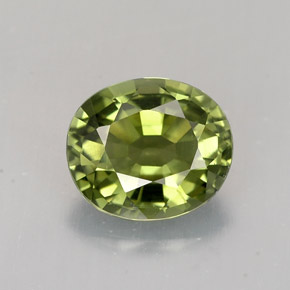 Tourmaline vert naturelle coupe ovale, 1,33 ct, VVS