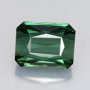 Tourmaline vert naturelle taille émeraude, 2,08 ct, VVS